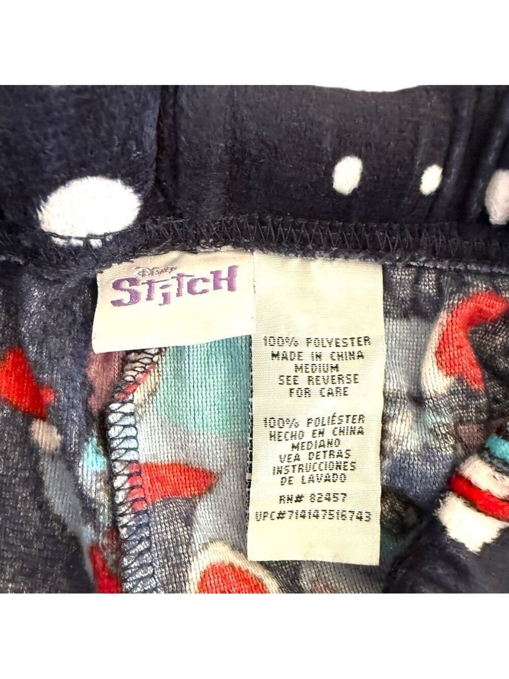 Disney Stitch Women’s Christmas Fleece Pajama Pants – Size M - Picture 3 of 4